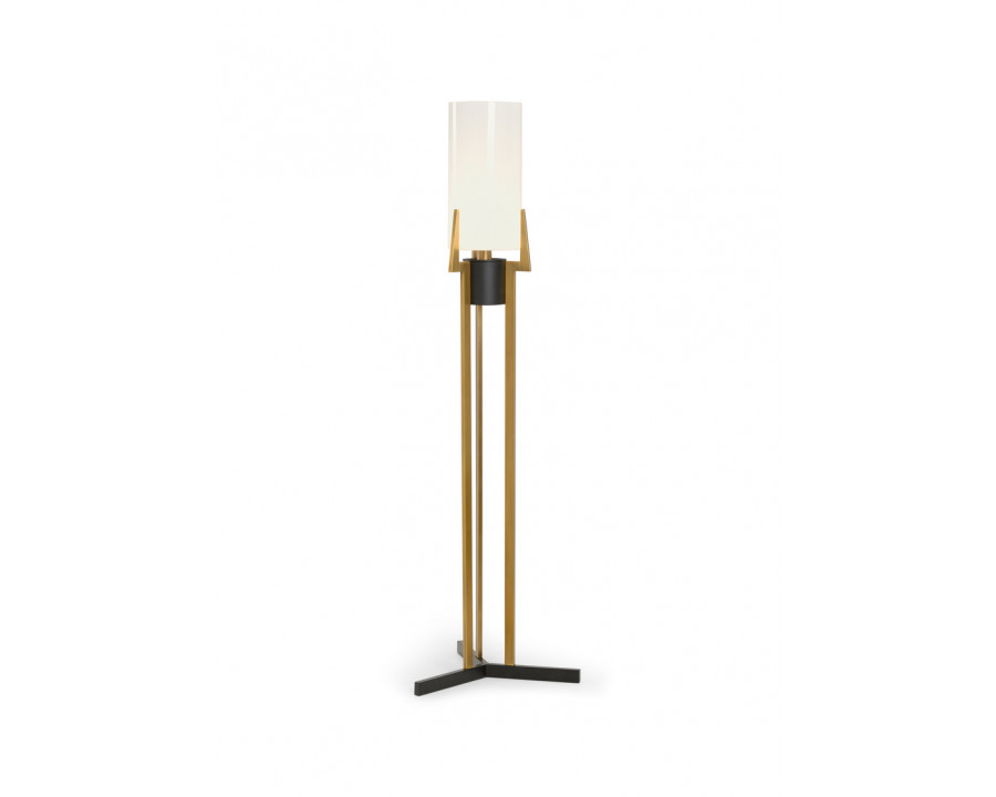 Wildwood - Irvine Floor Lamp in Antique Brass/Black/White, Metal