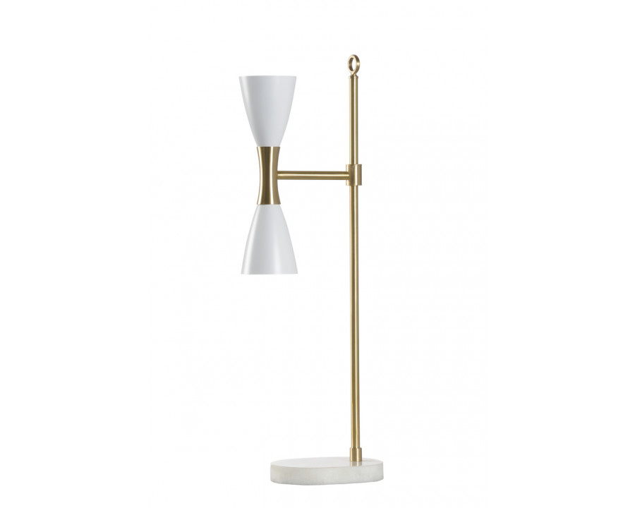 Wildwood - Peggy Desk Lamp in Antique/White, Brass