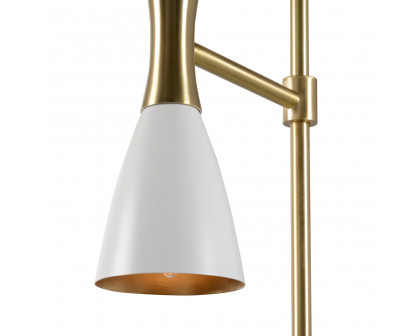 Wildwood - Peggy Desk Lamp in Antique/White, Brass