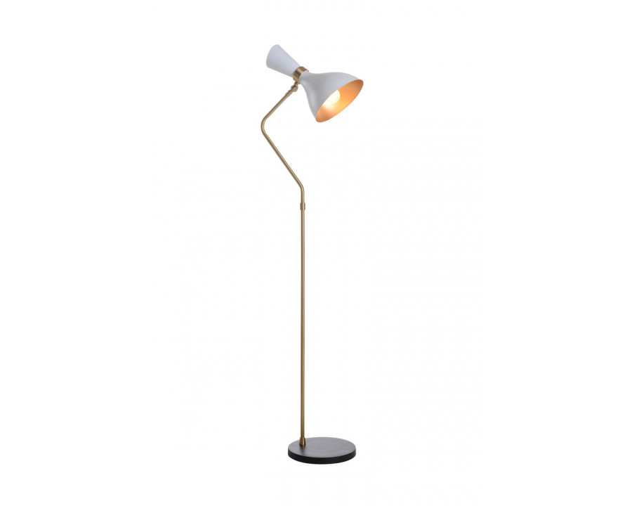 Wildwood - Stamos Floor Lamp in Matte/White, Brass