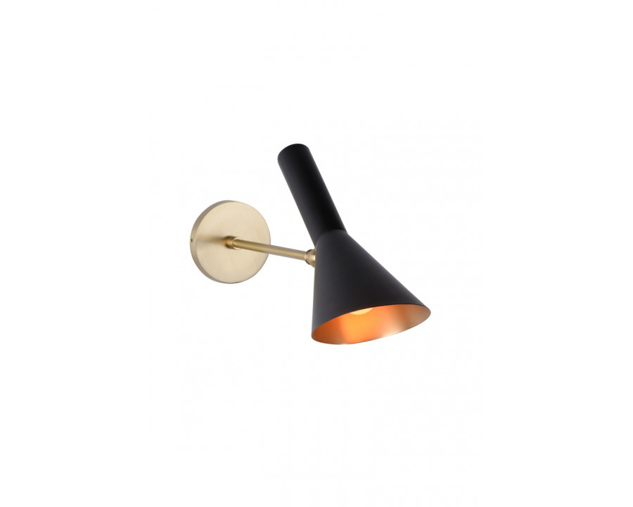 Wildwood - West Sconce in Matte Brass/Black, Brass