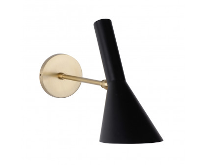 Wildwood - West Sconce in Matte Brass/Black, Brass