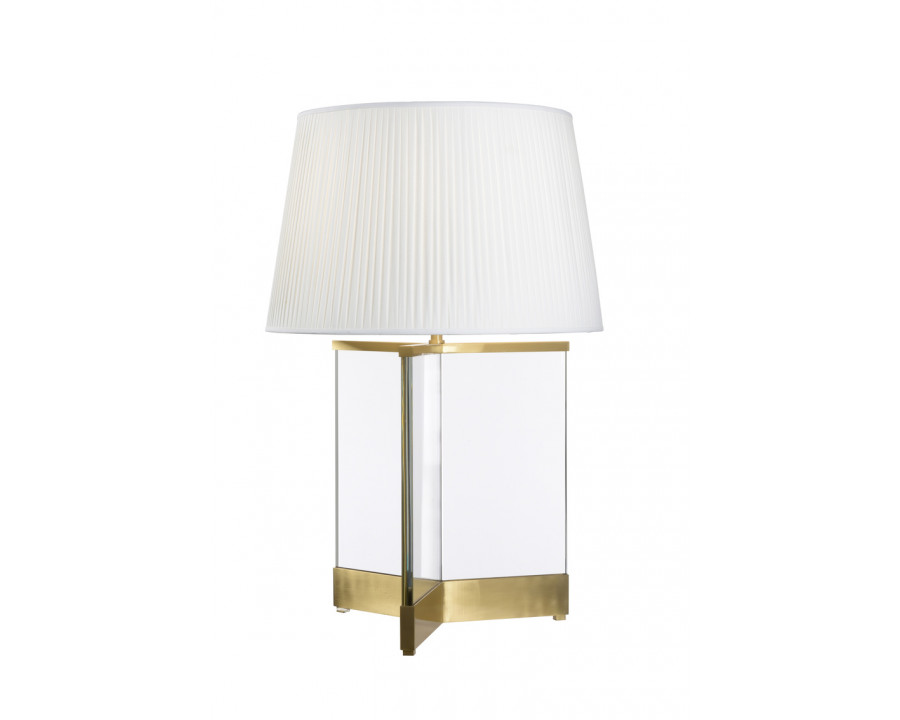 Wildwood - Bernard Table Lamp in Brushed Brass/Transparent