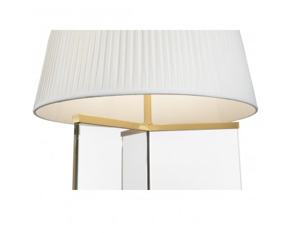 Wildwood - Bernard Table Lamp in Brushed Brass/Transparent