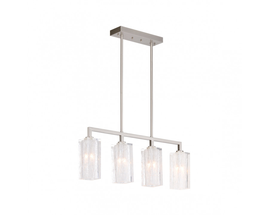 Wildwood - Lucallan Four Light Pendant in Satin Nickel/Textured, Iron