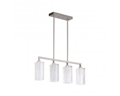 Wildwood - Lucallan Four Light Pendant in Satin Nickel/Textured, Iron