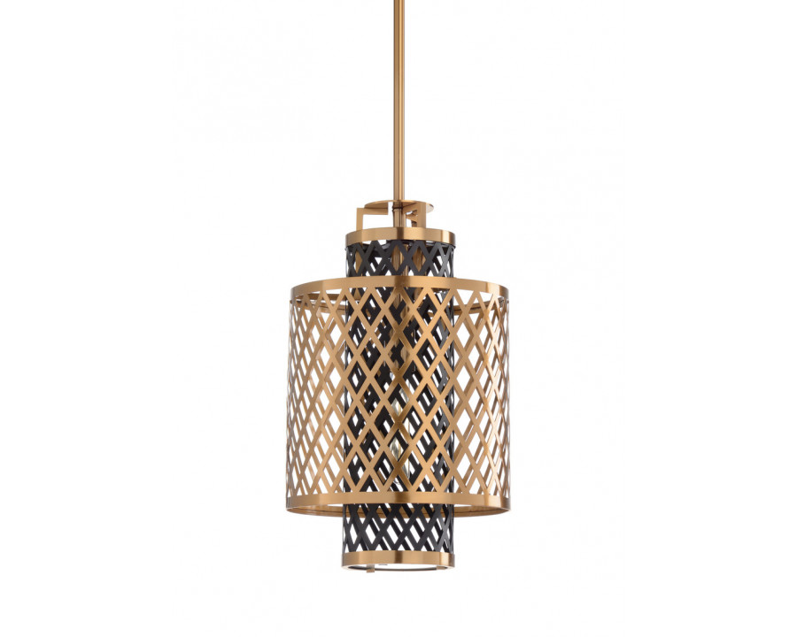 Wildwood - Sabine Pendant in Antique Brass/Black, Iron