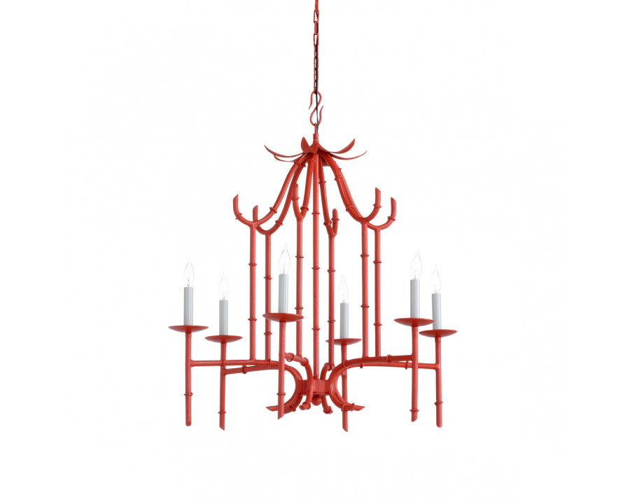 Wildwood Bamboo Chandelier - Red