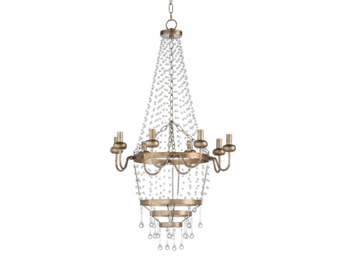 Wildwood - Ansley Chandelier in Antique Silver Leaf/Clear, Iron