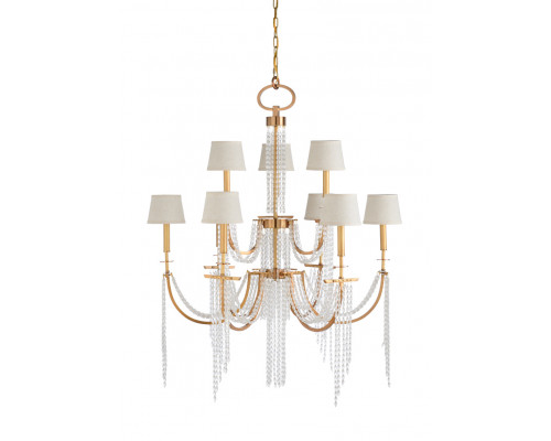 Wildwood - Mackie Chandelier in Antique Brass/Clear, Iron