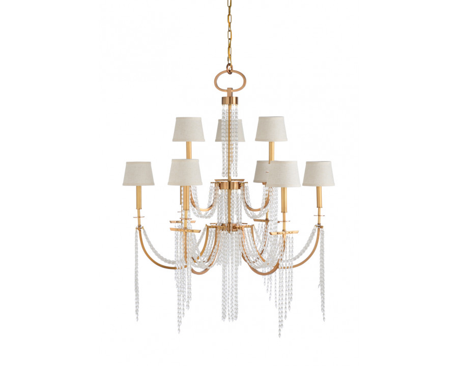 Wildwood - Mackie Chandelier in Antique Brass/Clear, Iron