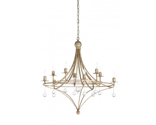 Wildwood - Martha Chandelier in Aged Silver Leaf/Clear, Iron