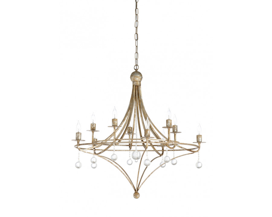 Wildwood - Martha Chandelier in Aged Silver Leaf/Clear, Iron