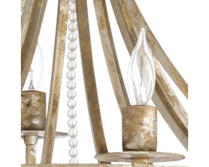 Wildwood - Martha Chandelier in Aged Silver Leaf/Clear, Iron