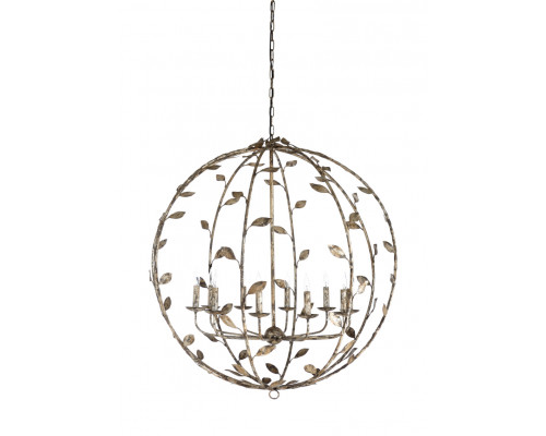 Wildwood - Charlotte Chandelier in Rustic Silver Leaf, Iron