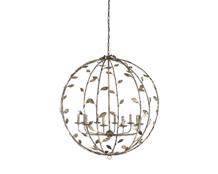 Wildwood - Charlotte Chandelier in Rustic Silver Leaf, Iron