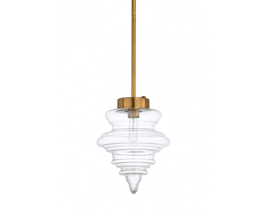 Wildwood - Richmond Pendant in Antique Brass/Clear, Iron