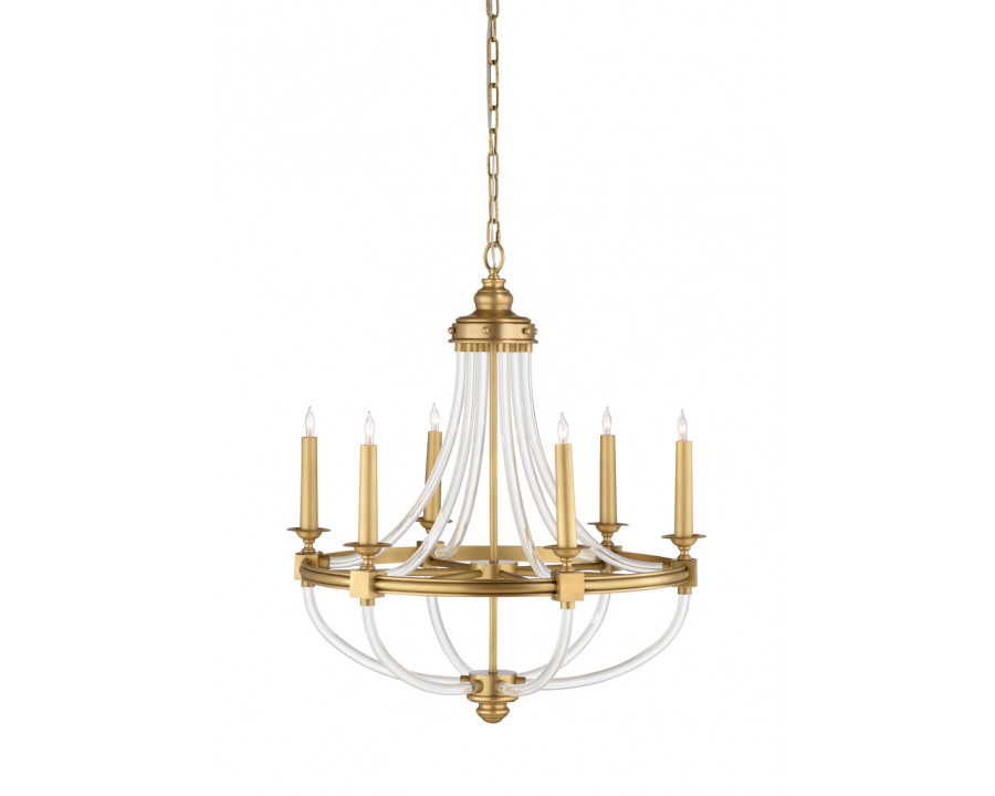 Wildwood - Prospect Chandelier in Antique/Clear, Brass