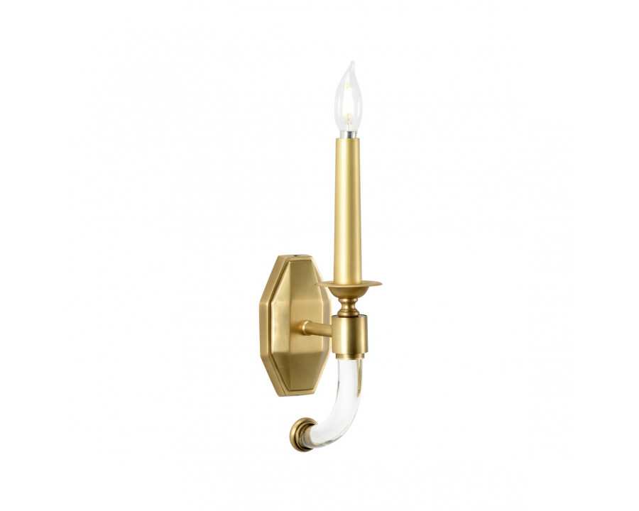 Wildwood - Bedford Sconce in Antique/Clear, Brass