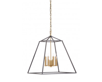 Wildwood - Poligono Pendant in Black/Antique Brass, Iron