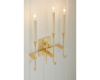 Whiteline Diego Sconce in Hammered/Gold Leaf