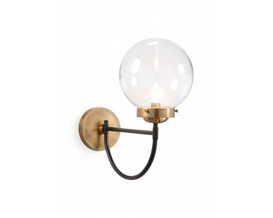 Wildwood - Bistro Sconce in Antique/Black/Clear, Brass