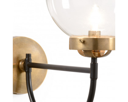 Wildwood - Bistro Sconce in Antique/Black/Clear, Brass