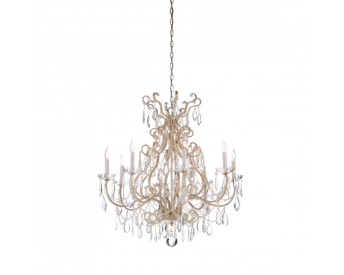 Whiteline Shannon Chandelier in Antique Silver/Clear