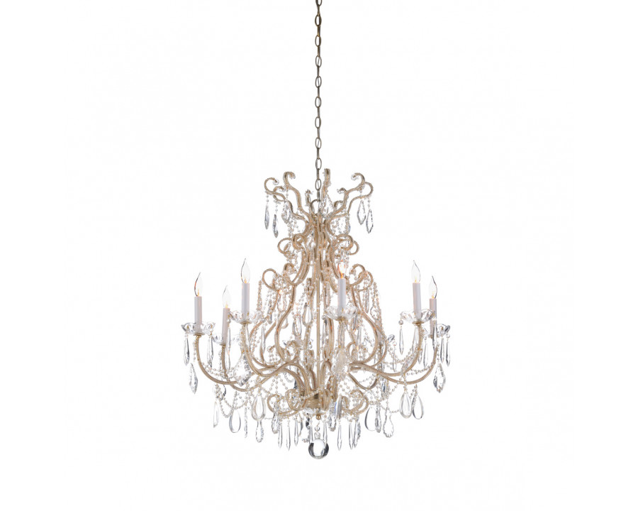 Whiteline Shannon Chandelier in Antique Silver/Clear