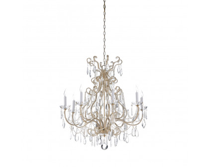 Whiteline Shannon Chandelier in Antique Silver/Clear