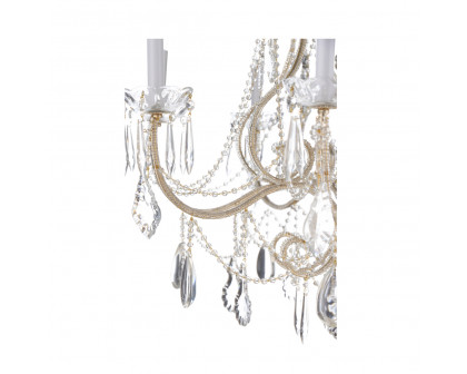 Whiteline Shannon Chandelier in Antique Silver/Clear