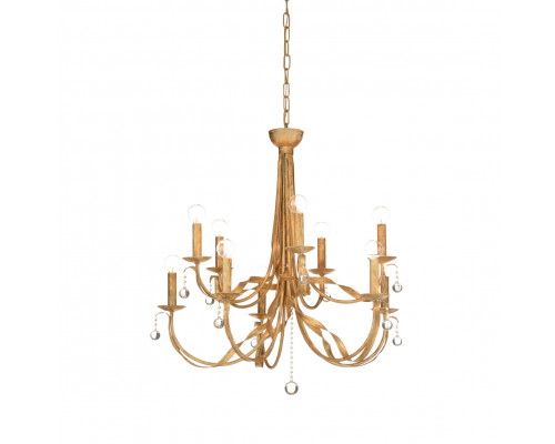 Wildwood - Reed 10 Light Chandelier in Gold Clay/Clear, Iron