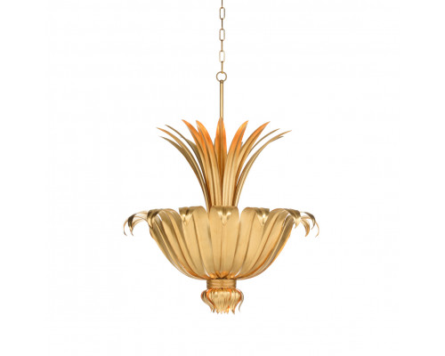 Wildwood - Foglia D’Oro Chandelier in Antique Gold Leaf, Iron