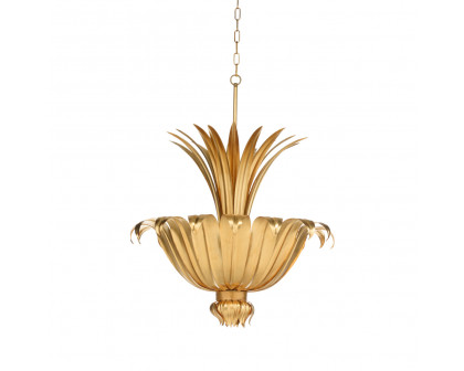 Wildwood - Foglia D’Oro Chandelier in Antique Gold Leaf, Iron