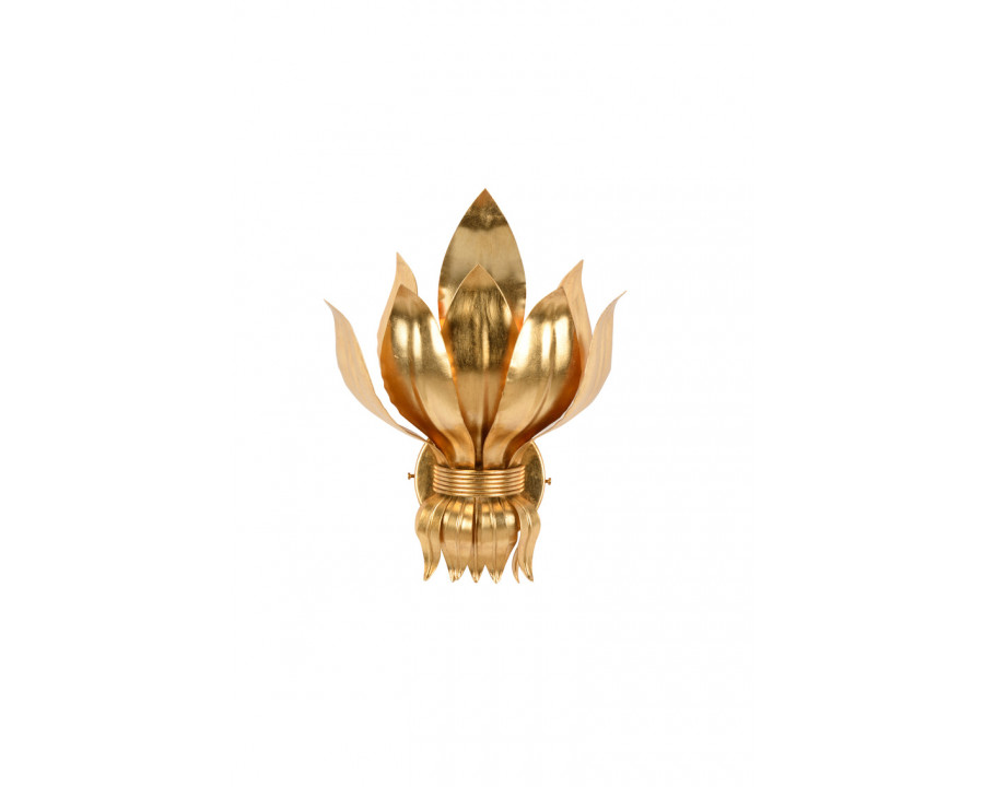 Wildwood - Foglia D’Oro Sconce in Antique Gold Leaf, Iron