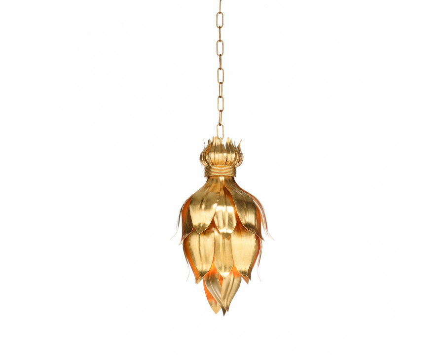 Wildwood - Foglia D’Oro Pendant in Gold Leaf, Iron