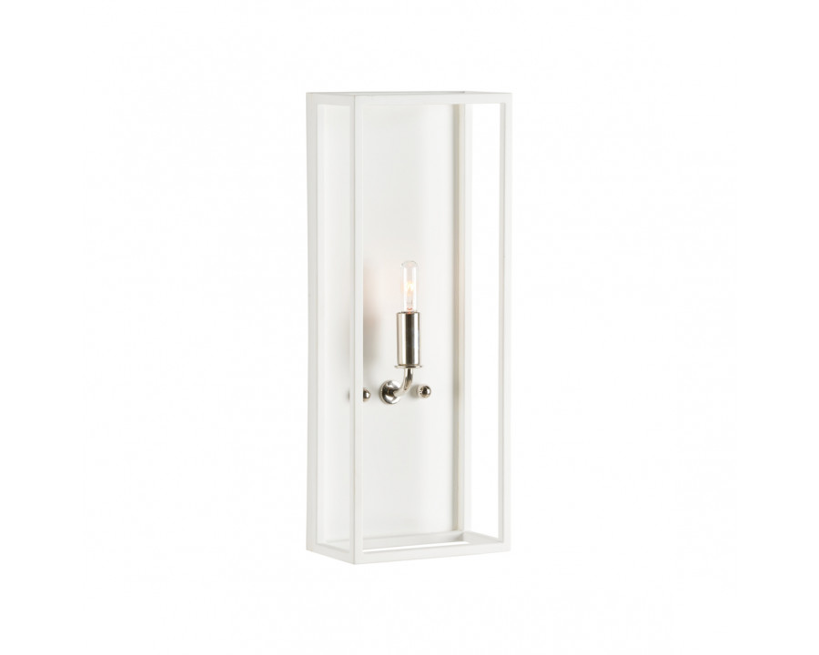 Wildwood - Lilly Sconce in Matte White/Polished Nickel, Metal