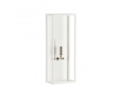 Wildwood - Lilly Sconce in Matte White/Polished Nickel, Metal