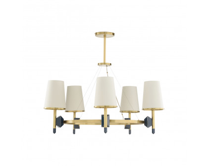 Wildwood - Zuri Chandelier in Antique Brass/Blue