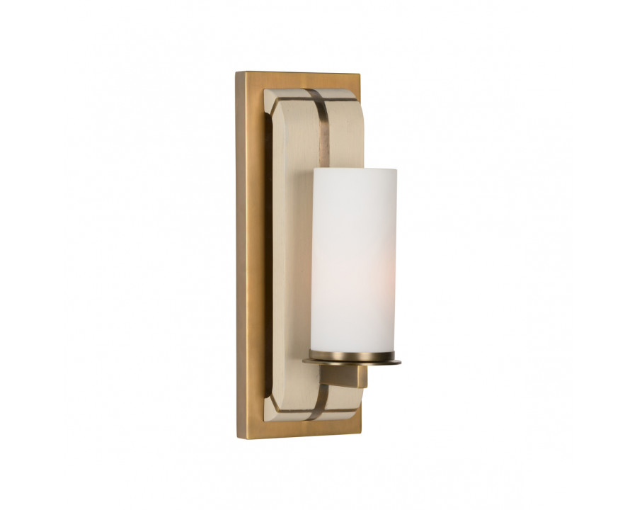 Wildwood - Oak Island Pier Sconce in Taupe/Antique Brass/White