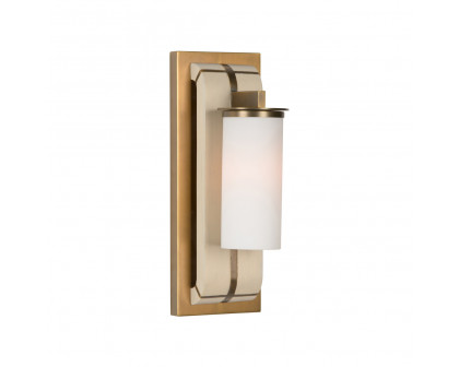 Wildwood - Oak Island Pier Sconce in Taupe/Antique Brass/White