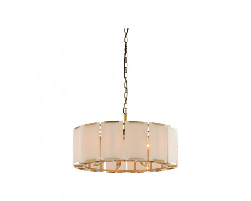 Wildwood - Perla Chandelier in Antique Brass/ Natural White