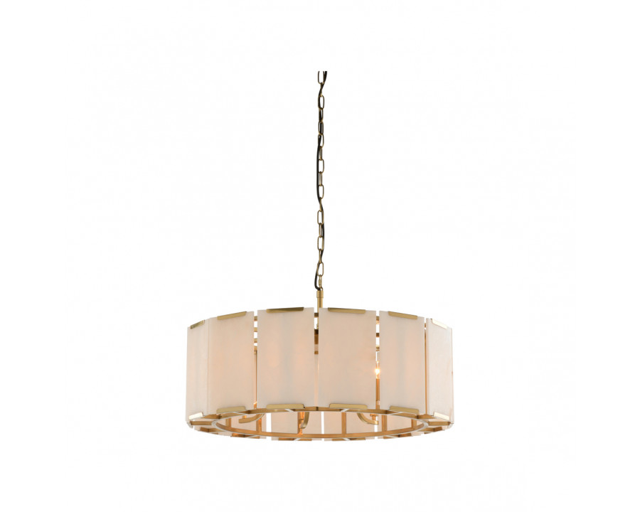 Wildwood - Perla Chandelier in Antique Brass/ Natural White