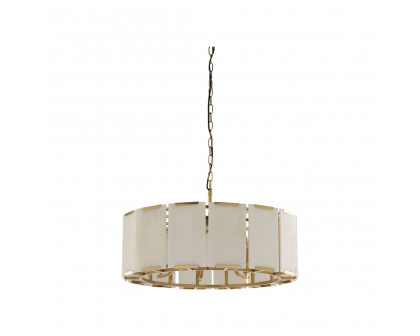 Wildwood - Perla Chandelier in Antique Brass/ Natural White