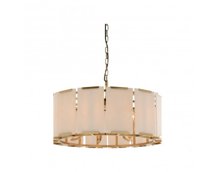 Wildwood - Perla Chandelier in Antique Brass/ Natural White