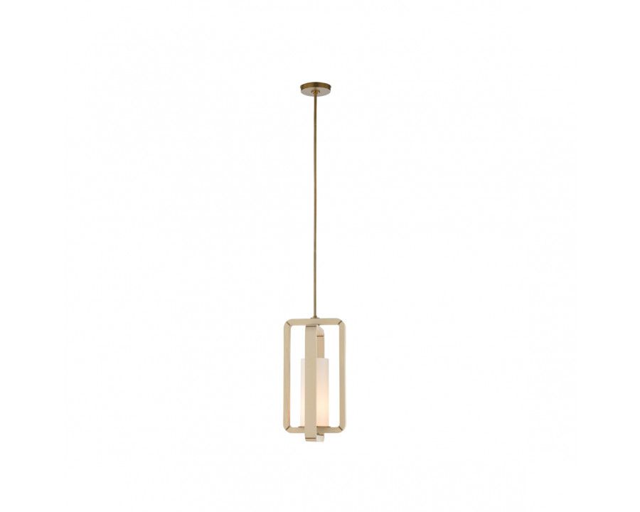 Wildwood - Oak Island Pendant in Taupe/Antique Brass/White Milk