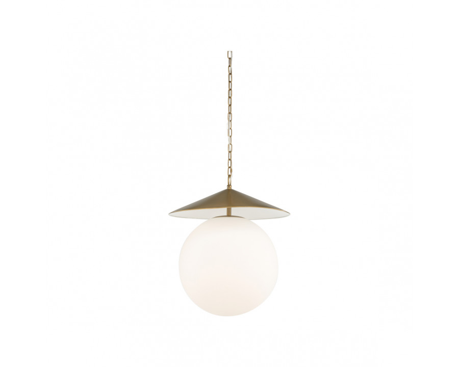 Wildwood Kyoto Pendant - Antique Brass/Milk White