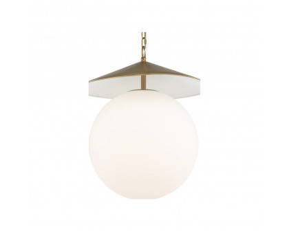 Wildwood Kyoto Pendant - Antique Brass/Milk White