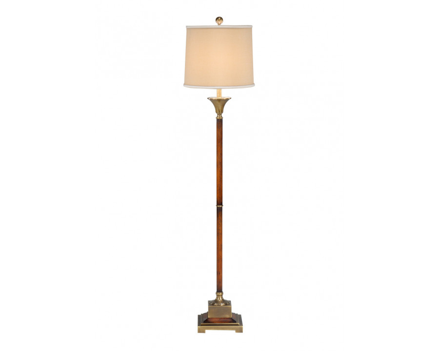 Wildwood - Fluted Wood Floor Lamp in Antique Distressed, Wood