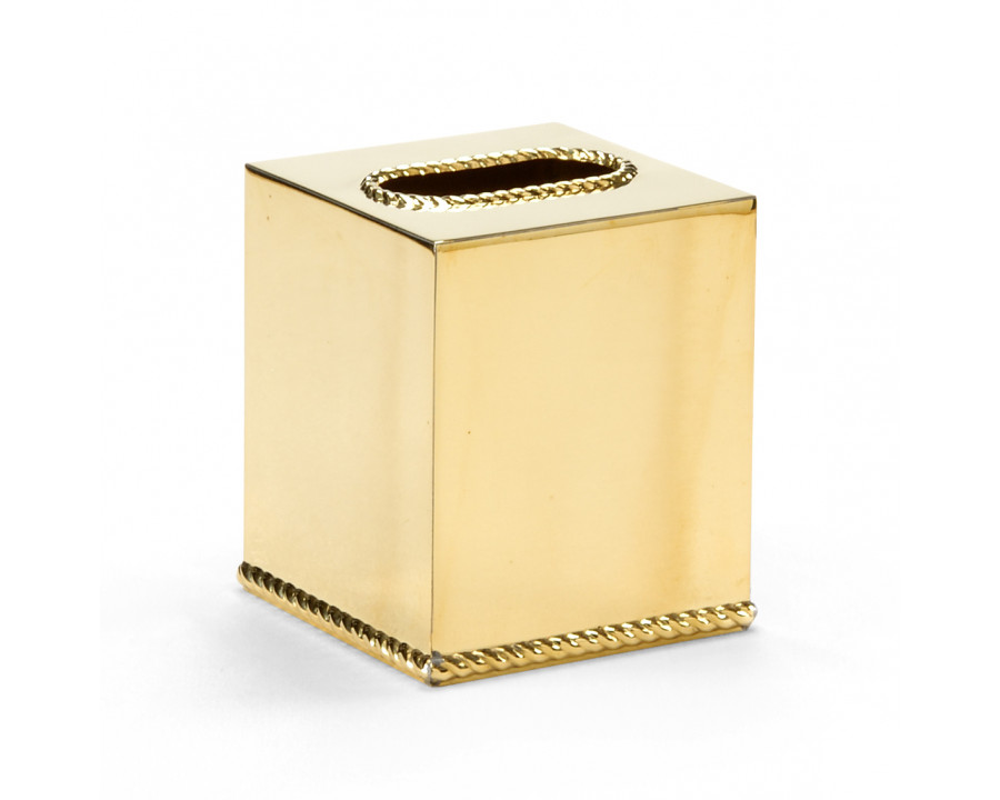 Wildwood - Brass Tissue Box Cover in Polished, Brass